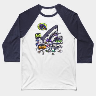 Halloween Candy Destruction Shark Baseball T-Shirt